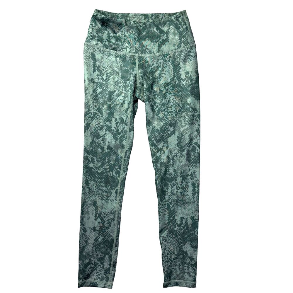 Z by Zella Leggings Womens Extra Small Green Stretch High Waist Camo Snake Print
